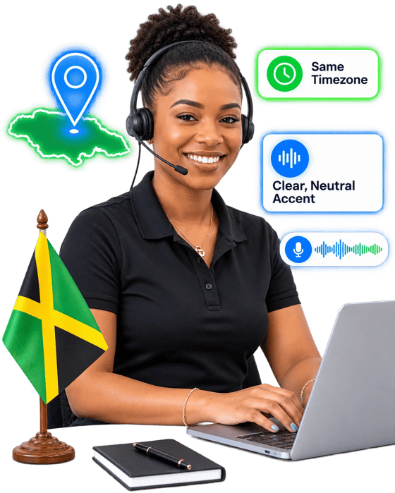 Jamaican appointment setter at work
