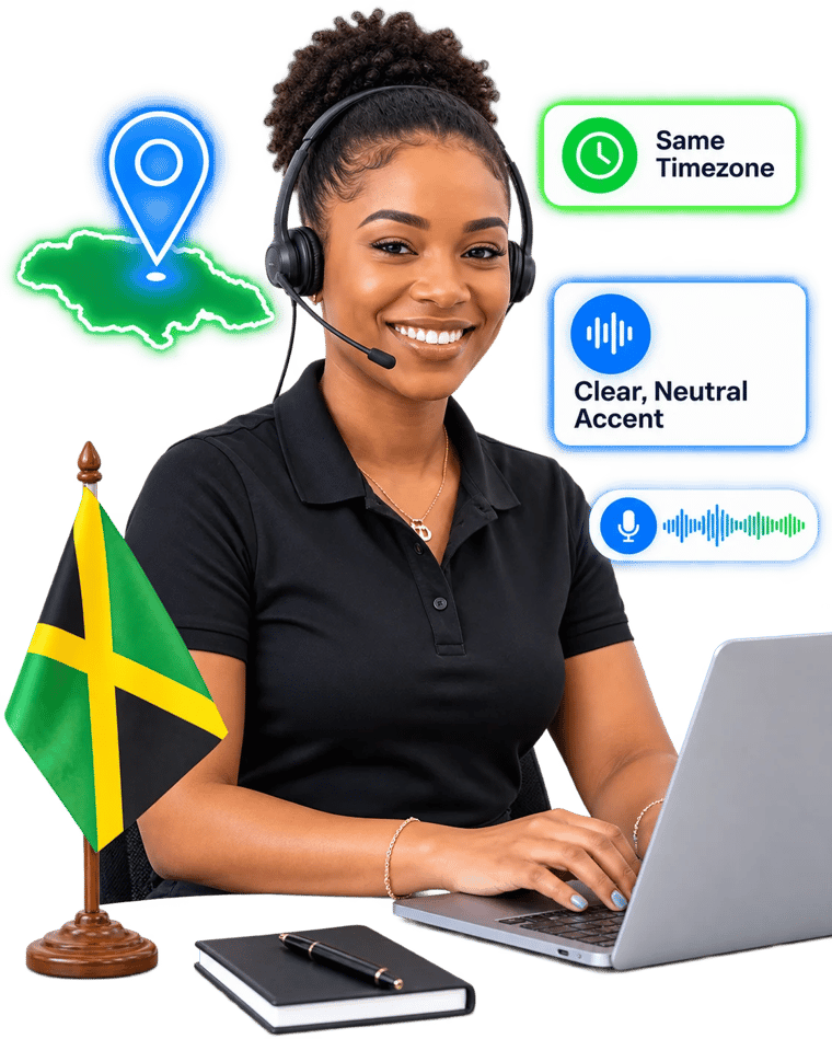 Jamaican appointment setter at work