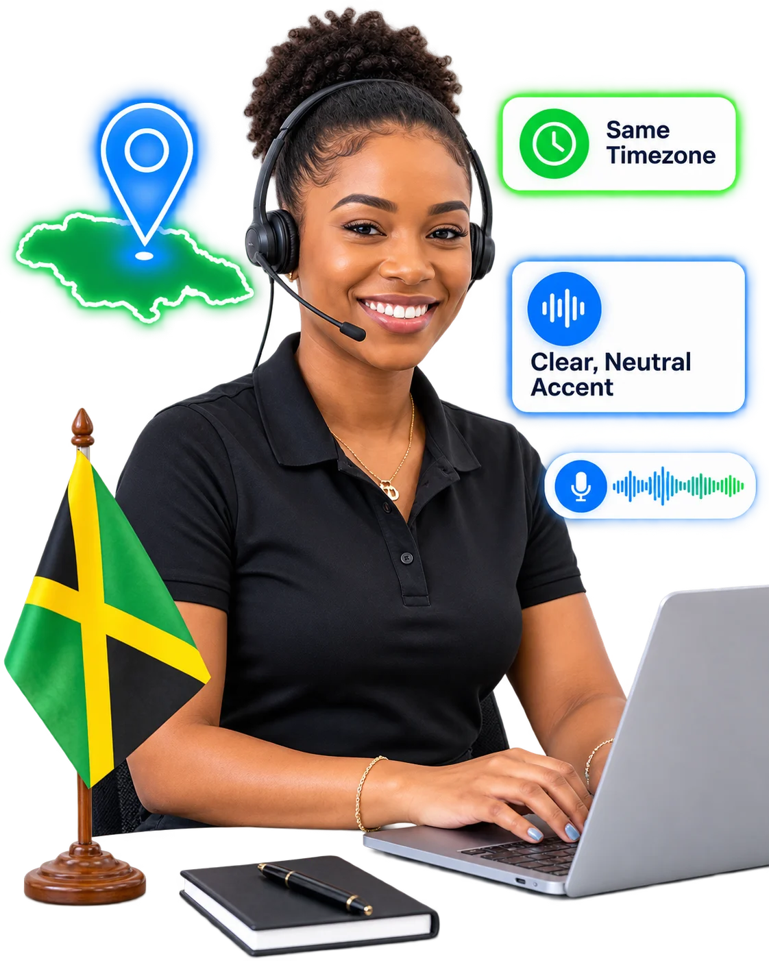 Jamaican appointment setter at work